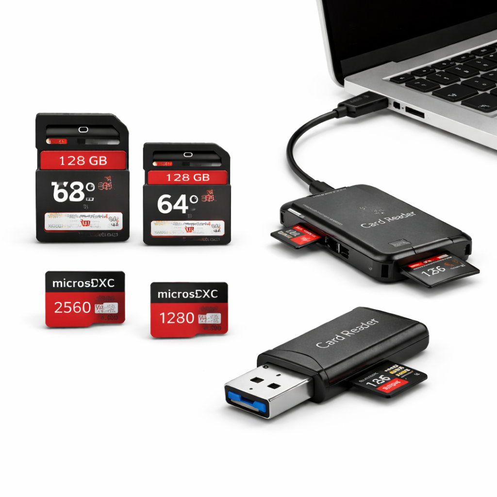 Cartes mémoire SD et microSD avec lecteurs