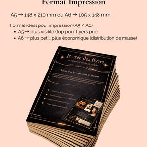 Flyer format impression A5 ou A6, conçu pour une distribution physique avec un rendu professionnel et une lecture claire