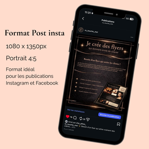 Flyer format Instagram 4:5 (1080x1350 px), idéal pour les publications sur Instagram et Facebook avec une visibilité optimale sur mobile